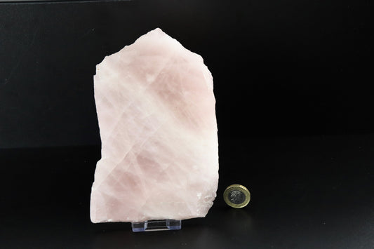 43) Large Rose Quartz Crystal Slice