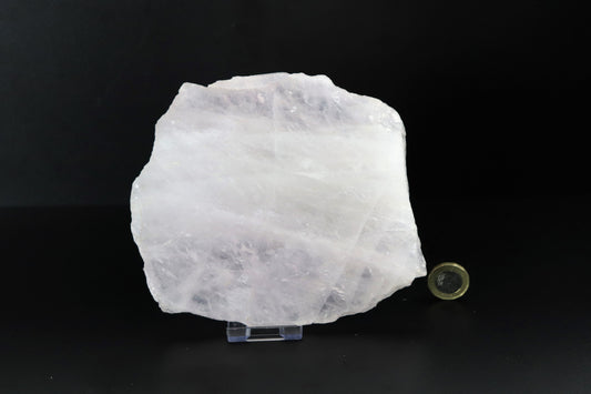 36) Large Rose Quartz Crystal Slice