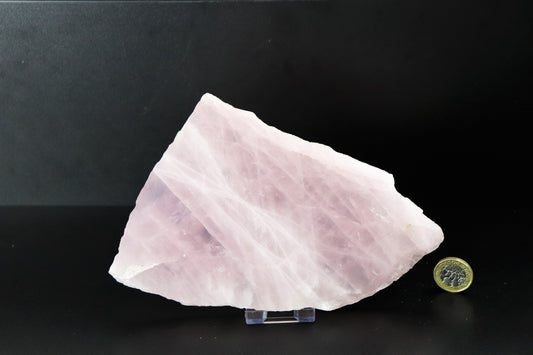 33) Large Rose Quartz Crystal Slice