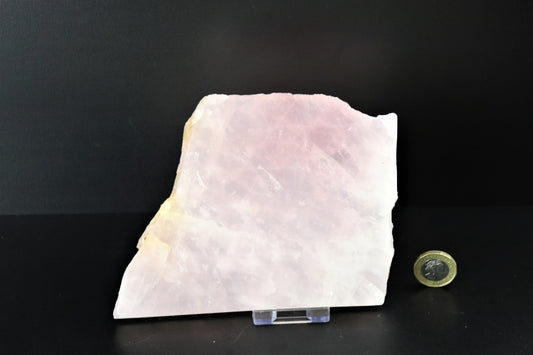 16) Large Rose Quartz Crystal Slice