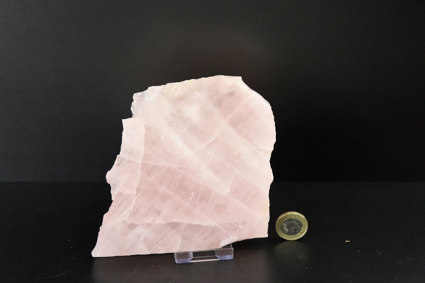 rose quartz crystal slice