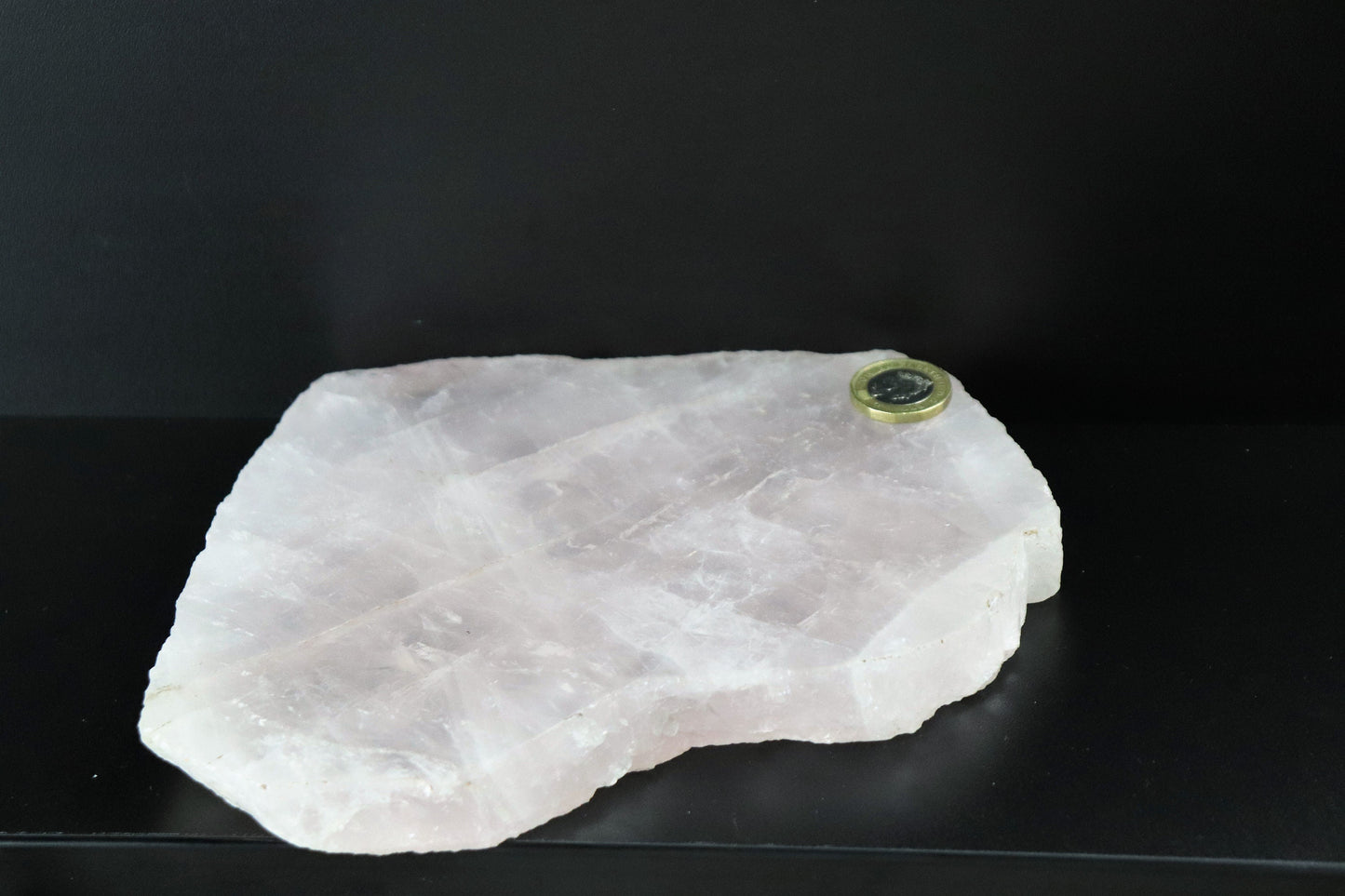 25) Large Rose Quartz Crystal Slice