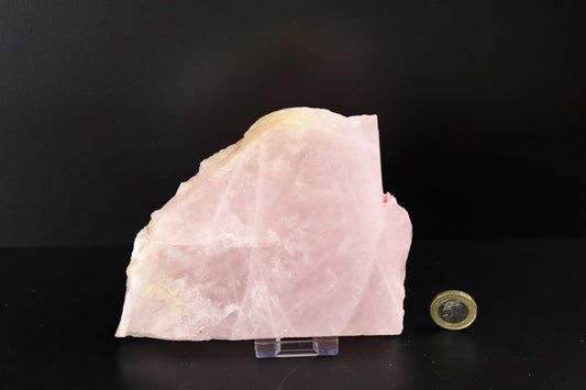 13) Large Rose Quartz Crystal Slice