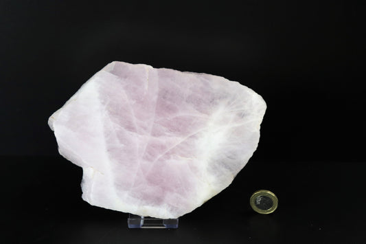 large rose quartz crystal slice