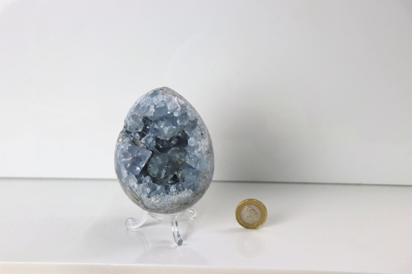 8) Celestite Crystal Egg