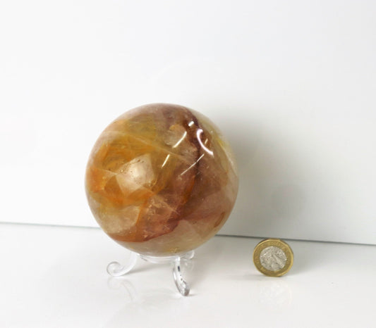 42) Golden Healer Quartz Crystal Sphere