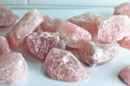 large raw rose quartz crystal