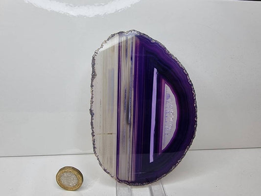 high quality agate slice purple