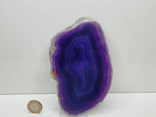 large purple agate crystal coaster slice