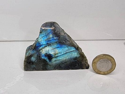 12LH) Labradorite Crystal Half Polished Slice