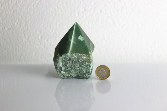 4) Green Quartz Crystal Point Top Polished Brazil