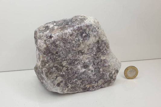 19) Lepidolite With Tourmaline Crystal Rough