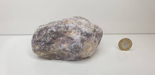 16) Lepidolite With Tourmaline Crystal Rough