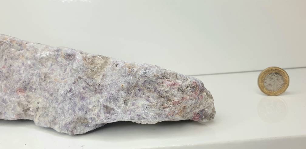 5) Lepidolite With Tourmaline Crystal Rough