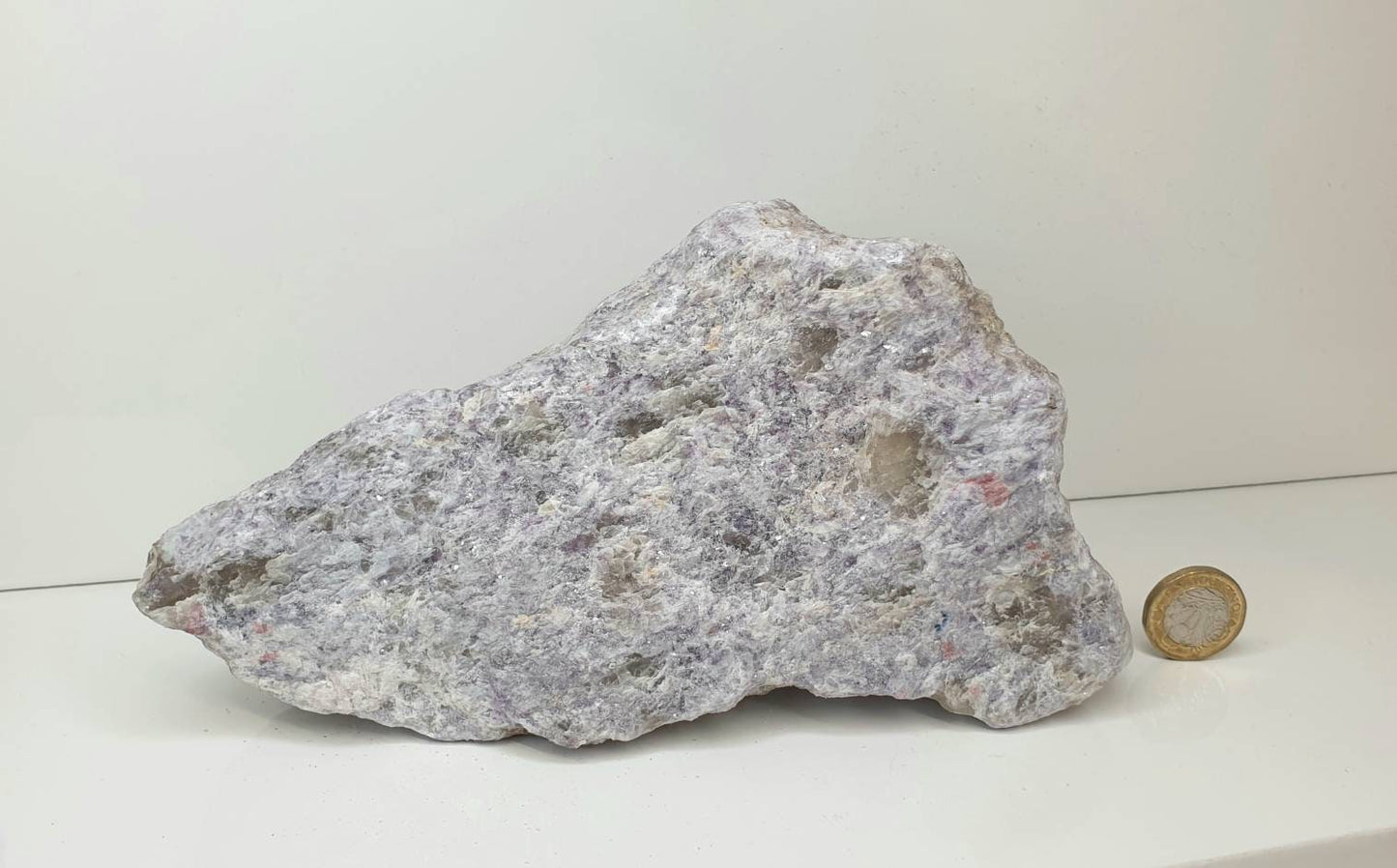 5) Lepidolite With Tourmaline Crystal Rough