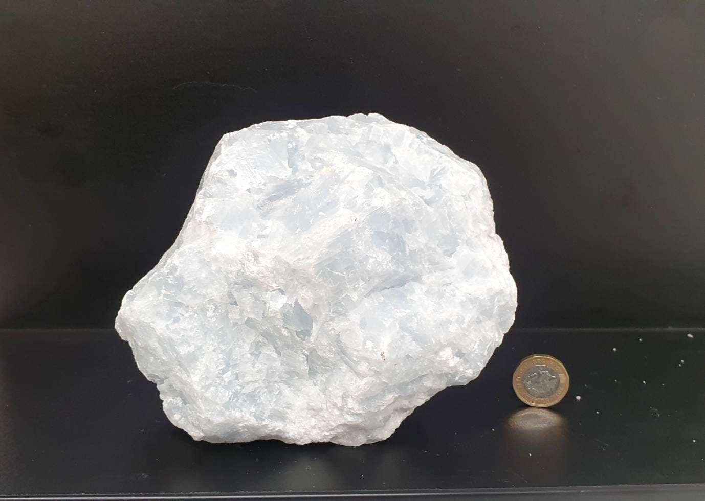 10) Large Blue Calcite Crystal Rough