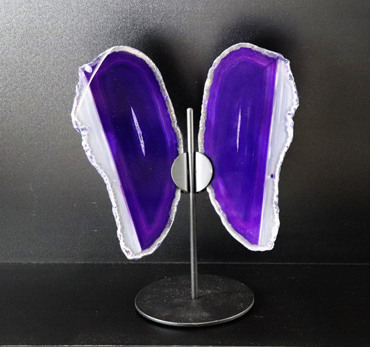 agate crystal butterfly on stand purple