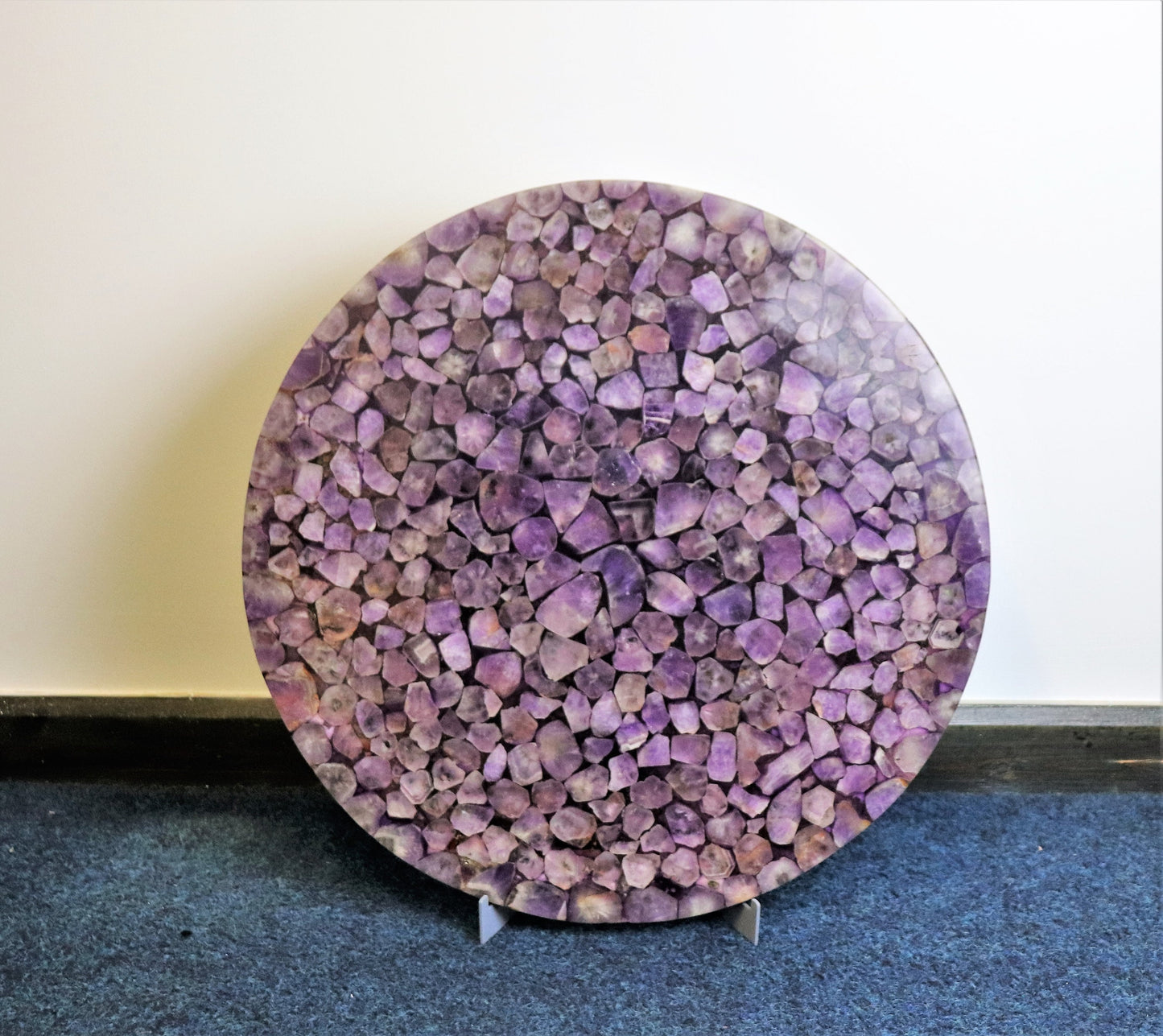 extra large amethyst crystal table plate