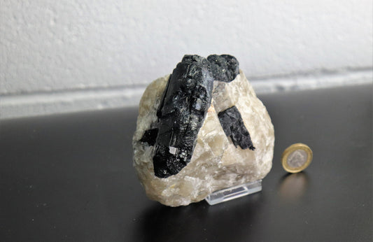 Large Black Tourmaline Crystal In Quartz 