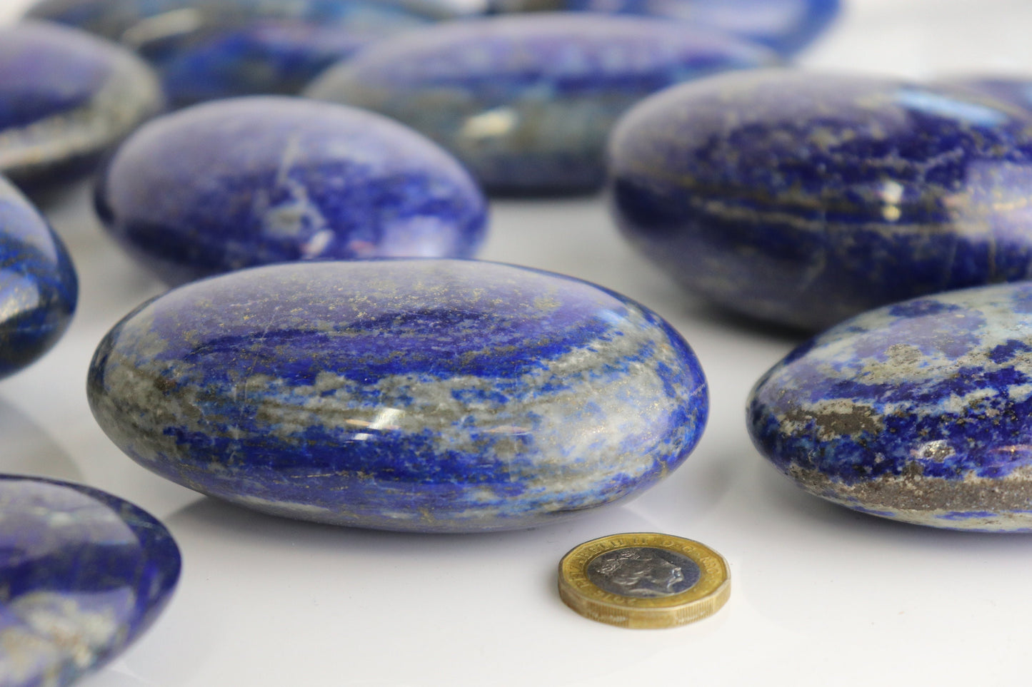 1 X lapis lazuli Large Palmstone Crystal Natural Blue Gemstone Pyrite Afghanistan