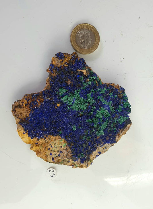 23) Azurite Malachite On Quartz Matrix Crystal