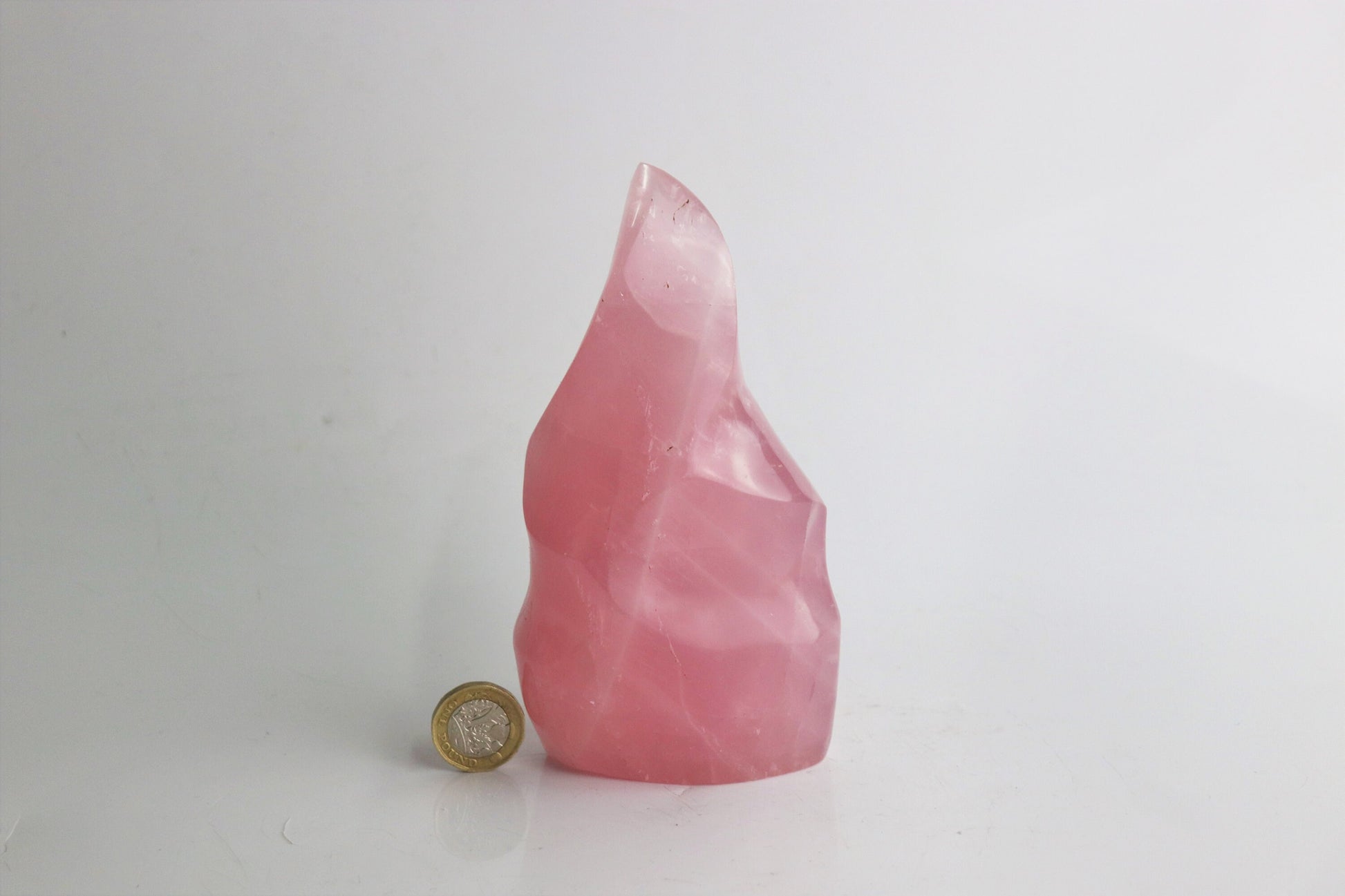 high quality rose quartz crystal flame