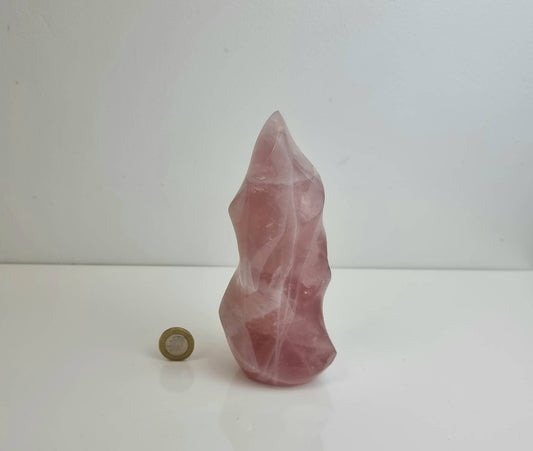 7) Rose Quartz Crystal Flame