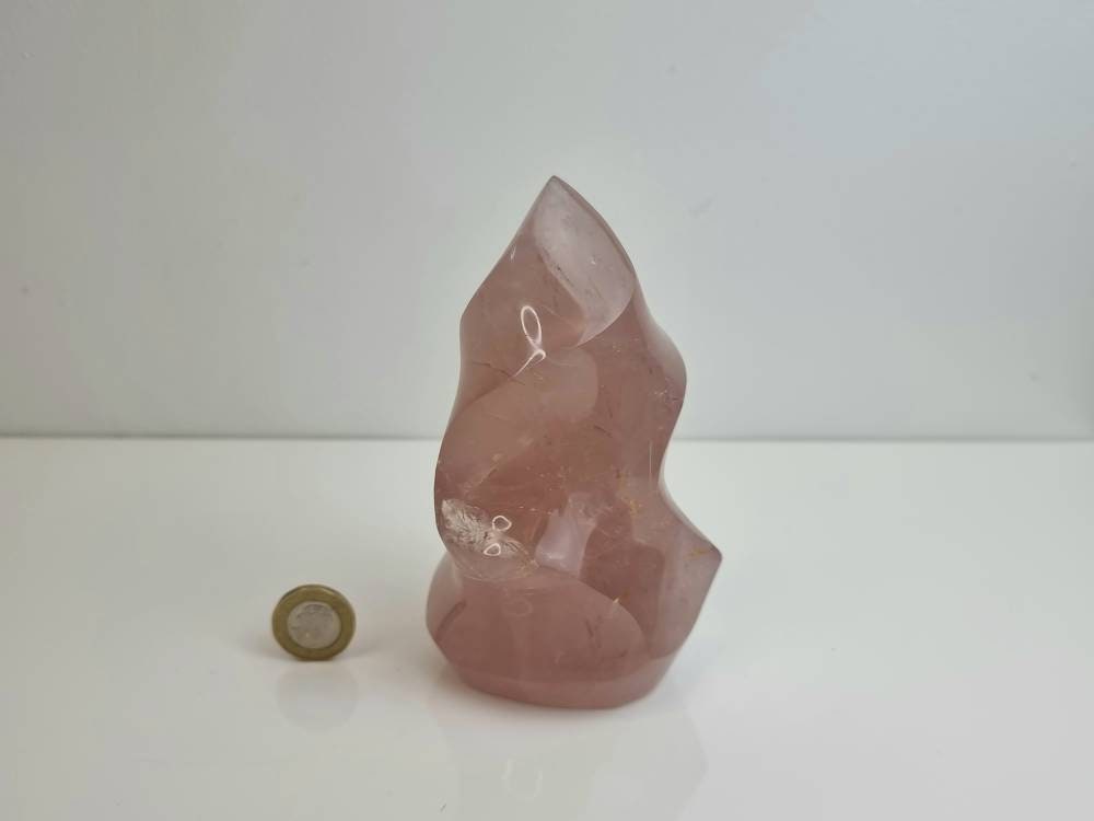 8) Rose Quartz Crystal Flame