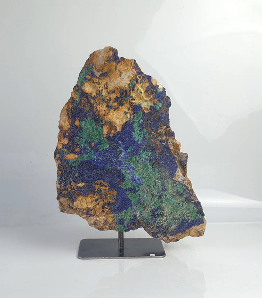 Large Azurite Malachite Crystal On Custom Stand