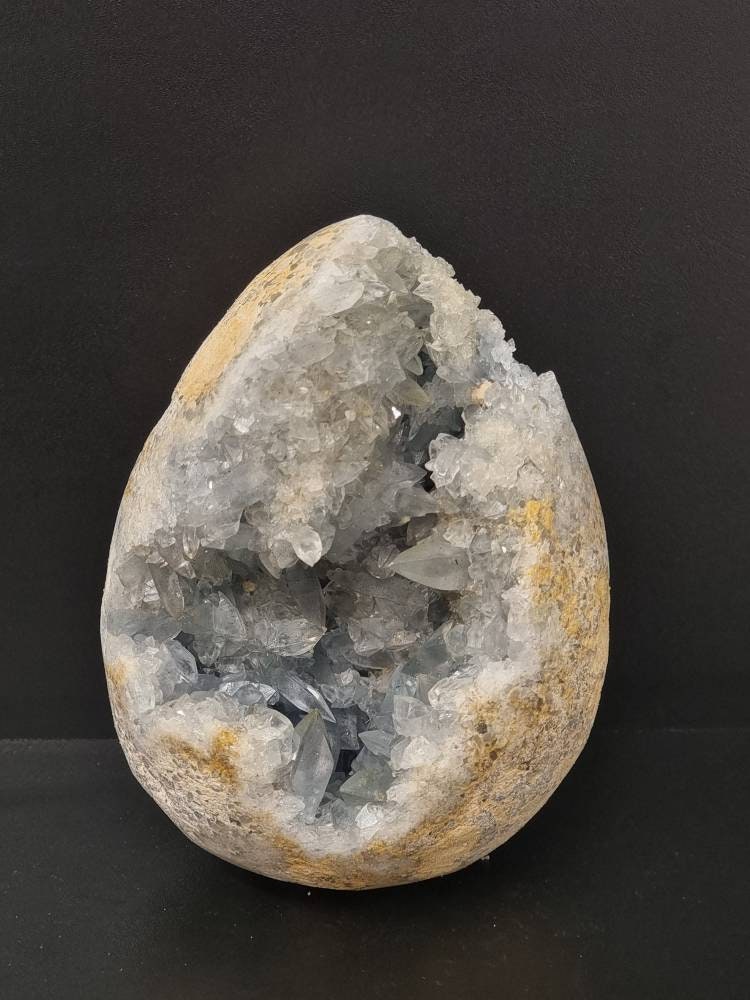 large celestite crystal egg