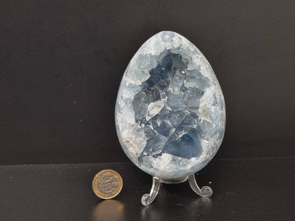 large celestite crystal egg