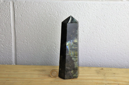 large labradorite crystal prism tower