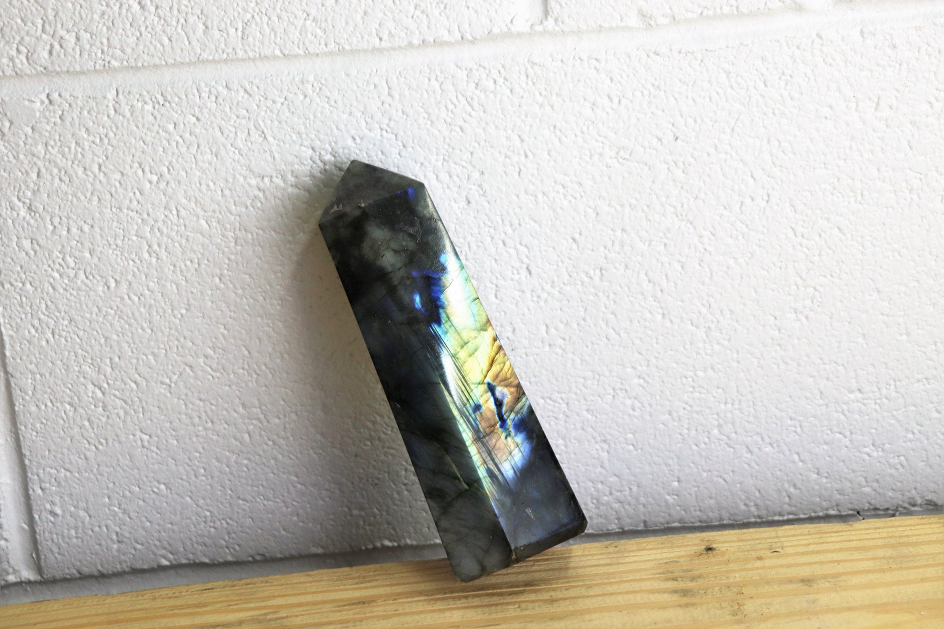 large labradorite crystal prism