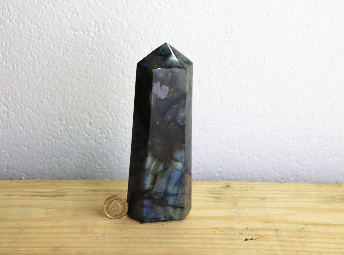 5) Large Labradorite Crystal Prism Tower