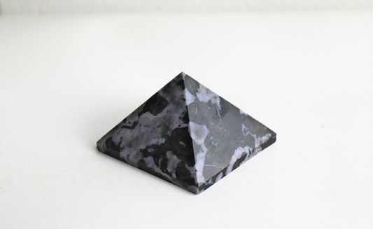 indigo gabbro crystal pyramid