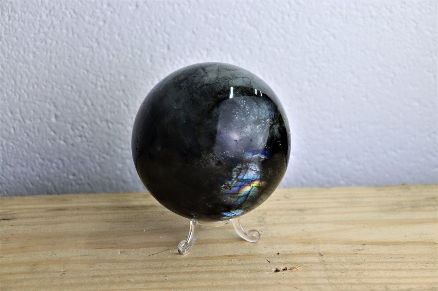 86) Large Labradorite Crystal Sphere  4inch