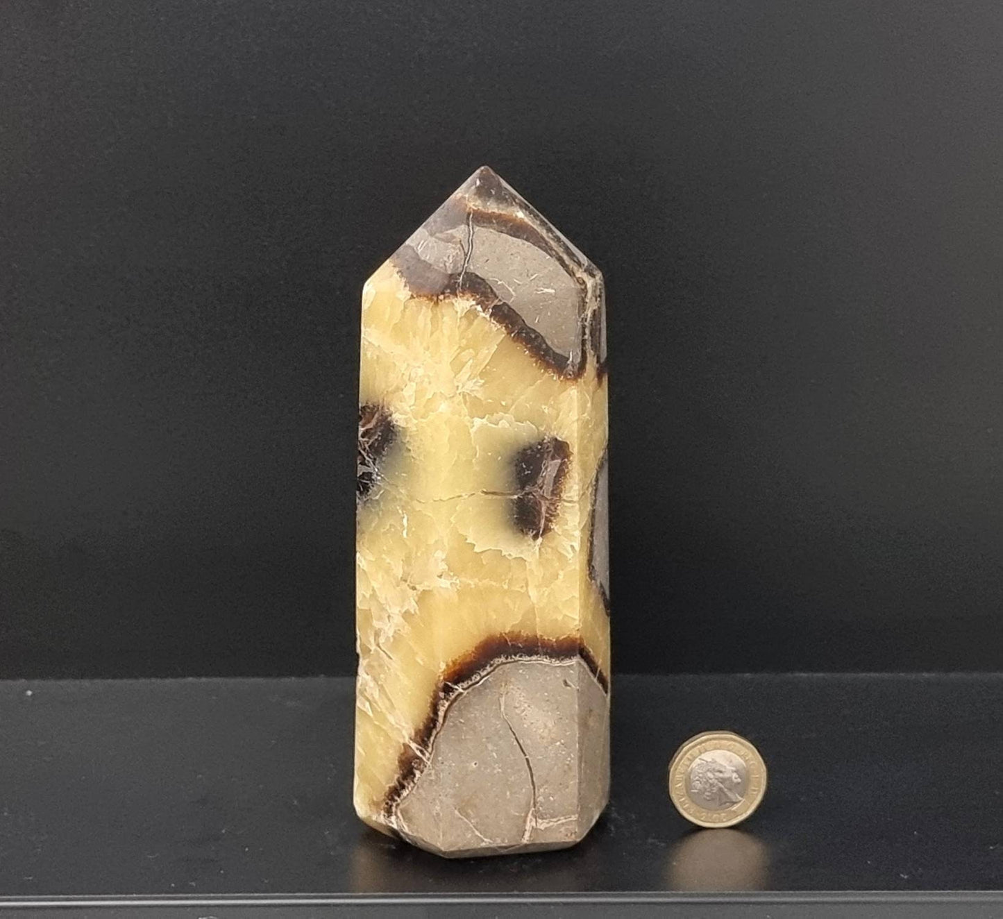 2) Large Septarian Crystal Prism