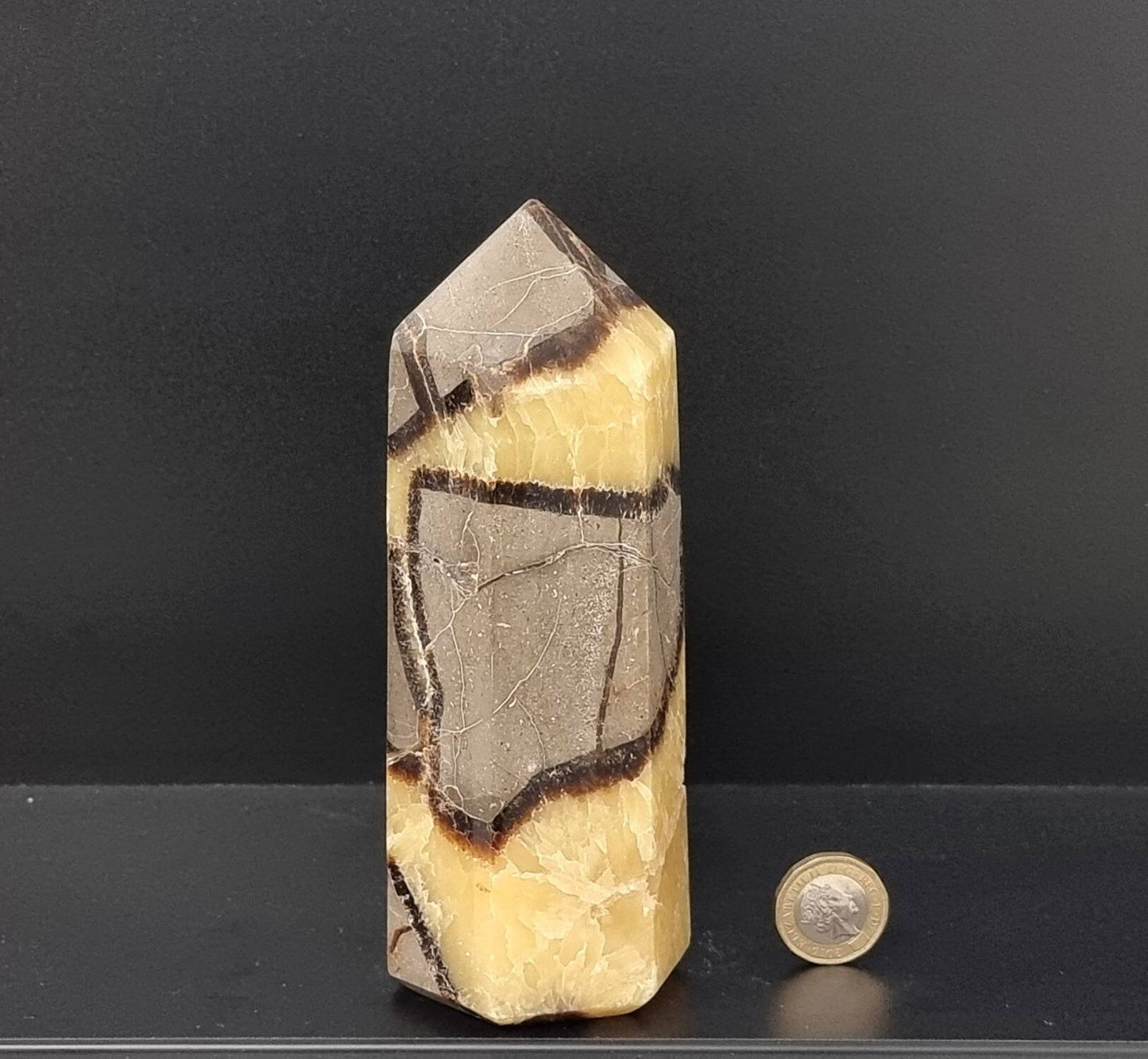 2) Large Septarian Crystal Prism