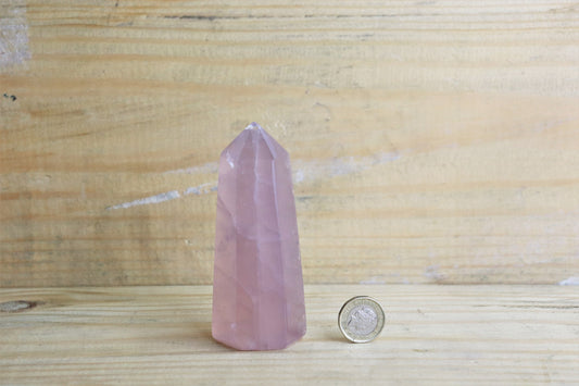 small rose quartz crystal  tower