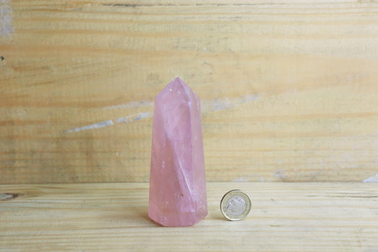 pink rose quartz crystal tower