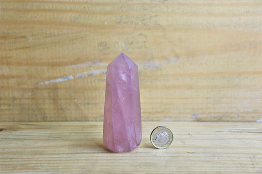 14) Rose Quartz Crystal Prism ~ Pink Unique Home Decor