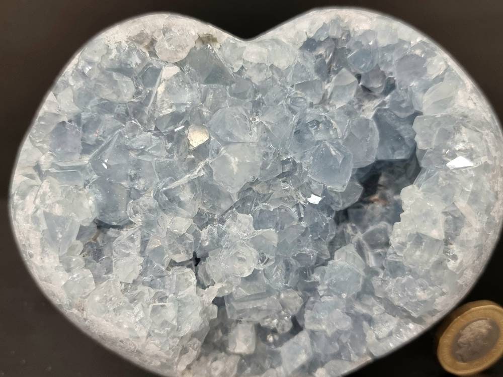 12) Large Celestite Crystal Heart