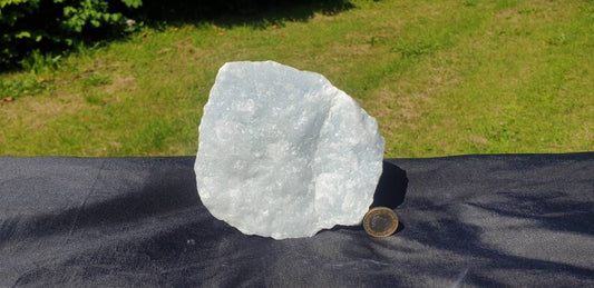 14) Large Blue Calcite Crystal Rough