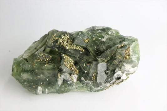 15) Fluorite Crystal + Pyrite Morocco