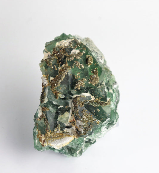 7) Fluorite Crystal + Pyrite Morocco