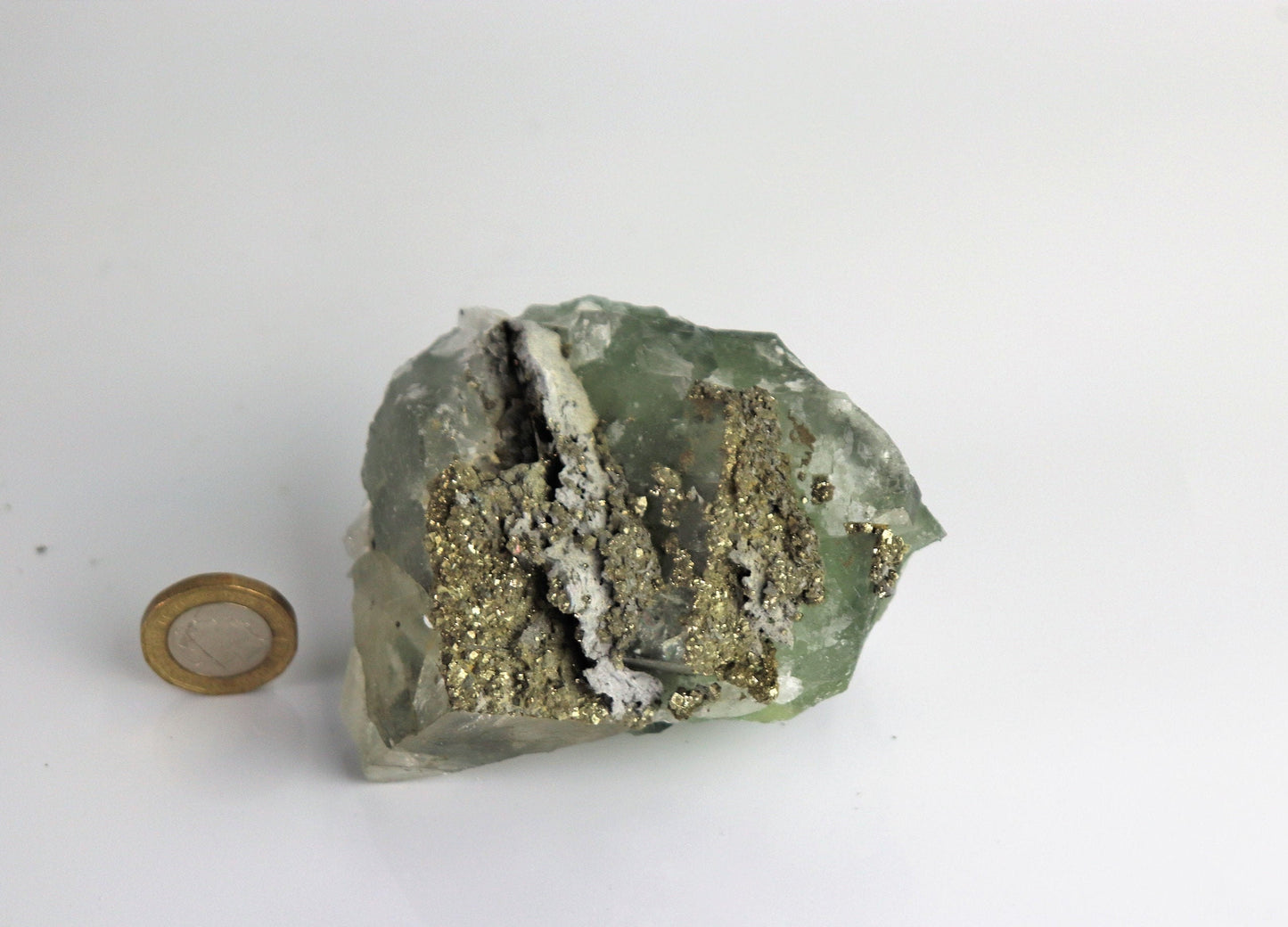 6) Fluorite Crystal + Pyrite Morocco