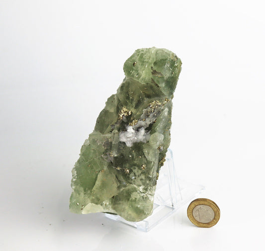 4) Fluorite Crystal + Pyrite Morocco