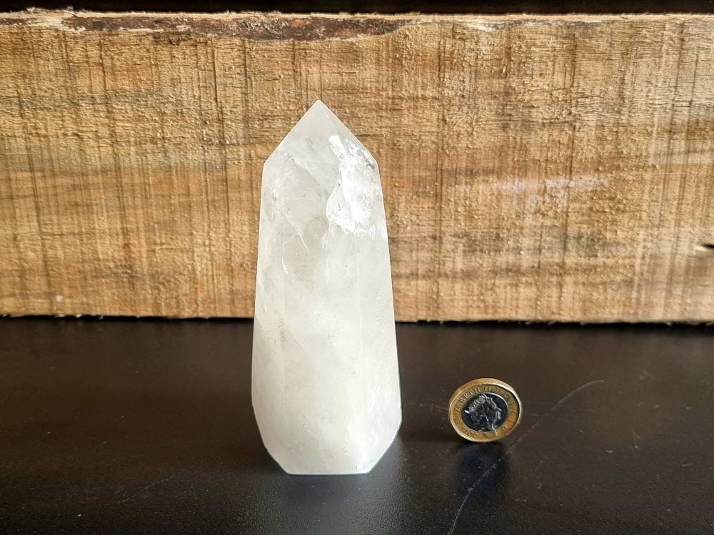 clear quartz crystal tower