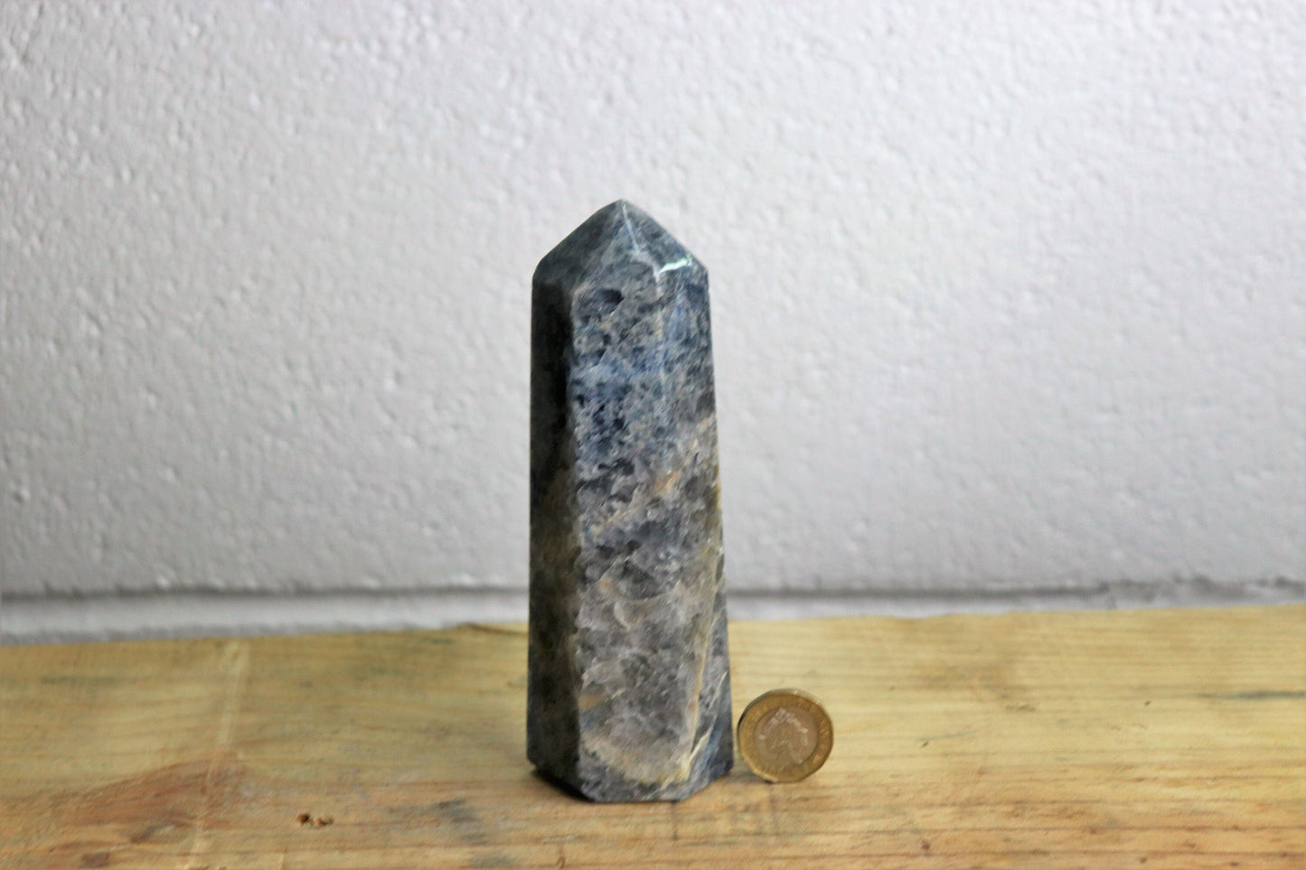 2) Large Blue Spinel Quartz Crystal Prism