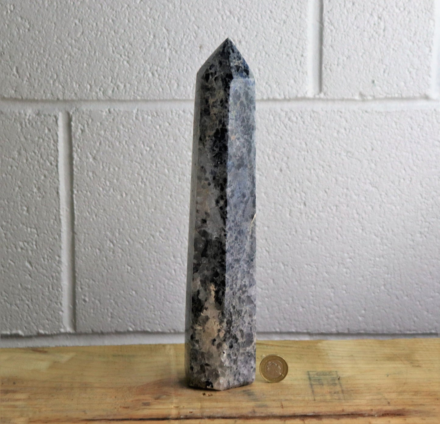 large blue quartz crystal tower